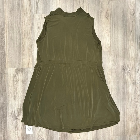 NWT Of Mercer Park Place Sleeveless Knee Length V Neck Dress Olive Green Size 1X - Picture 7 of 7